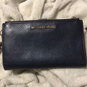 Navy Blue Michael Kors Wristlet